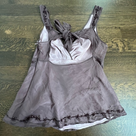 TED BAKER Silk purple Beaded sleeveless blouse size - Picture 2 of 13
